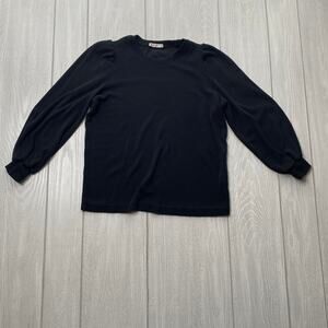 Marine Layer Women's Black Long Sleeve Scoop Neck Thermal Top Size XS X-Small